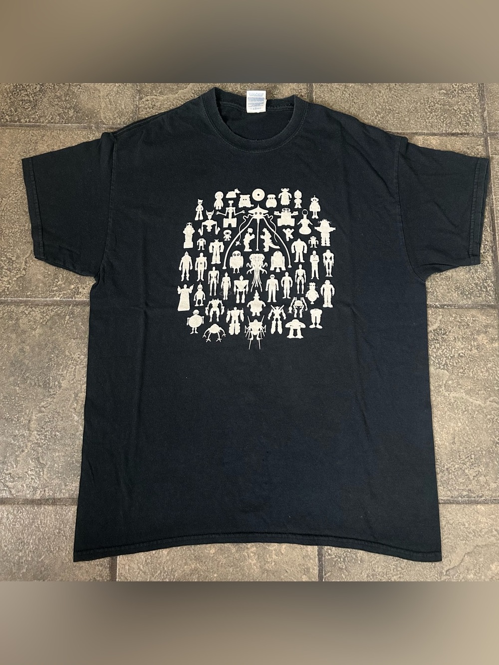 Vintage Y2K Pop Culture Robots Shirt Size Large